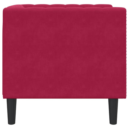 Chesterfield-sofastol fløjl vinrød
