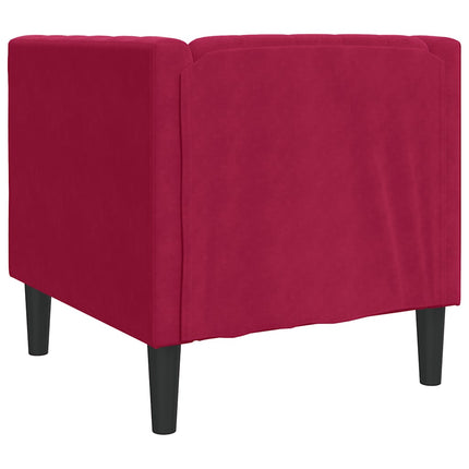 Chesterfield-sofastol fløjl vinrød