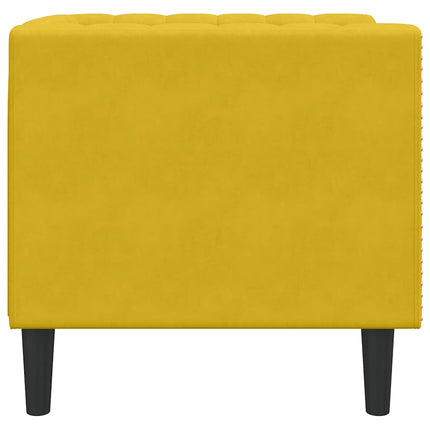 Chesterfield-sofastol fløjl gul