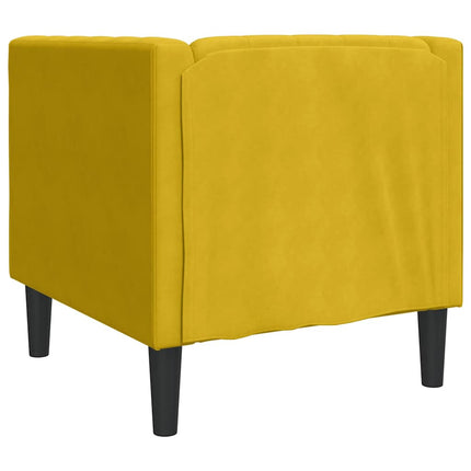 Chesterfield-sofastol fløjl gul