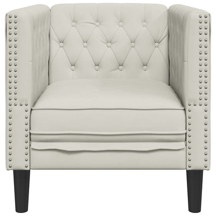 Chesterfield-sofastol fløjl cremefarvet