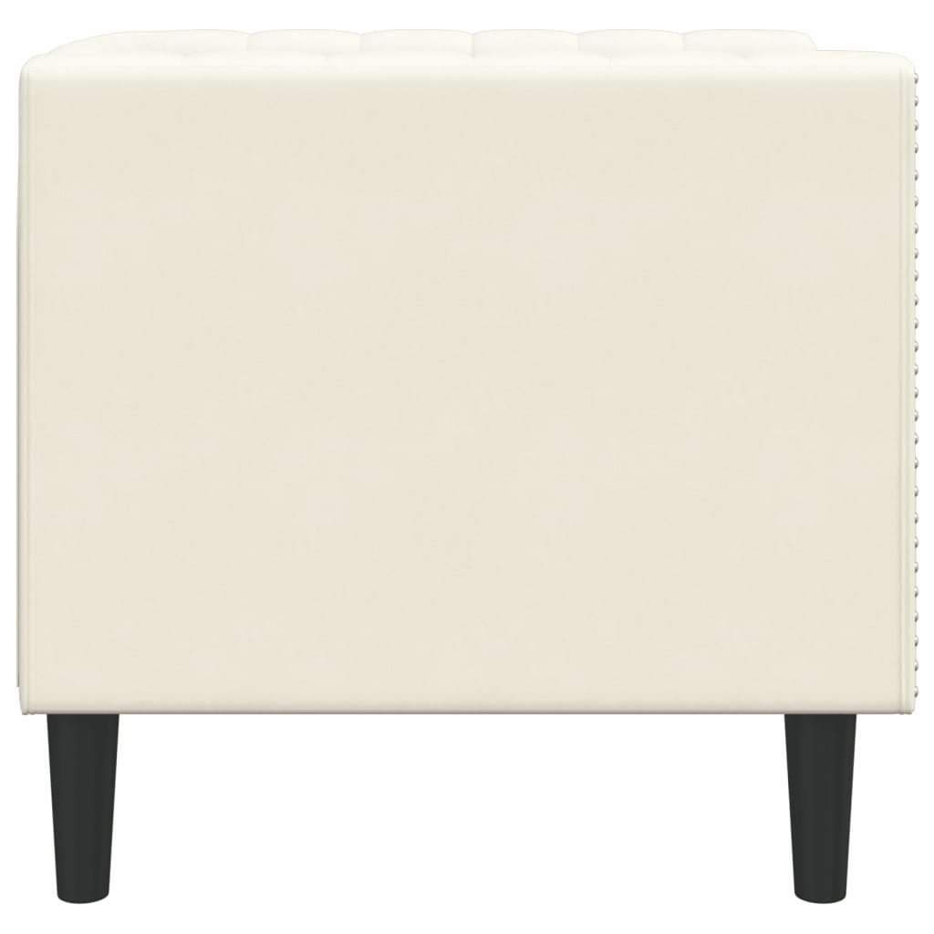 Chesterfield-sofastol fløjl cremefarvet