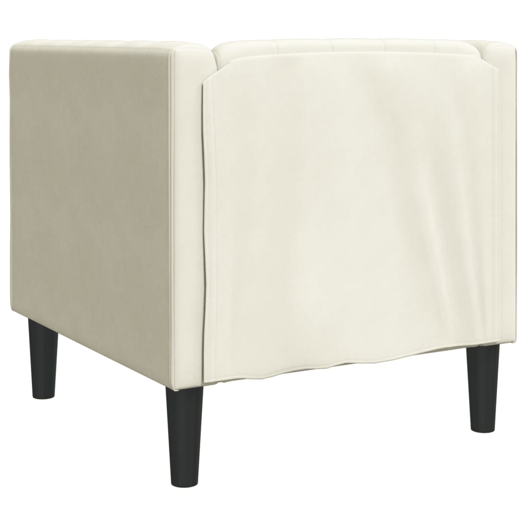 Chesterfield-sofastol fløjl cremefarvet