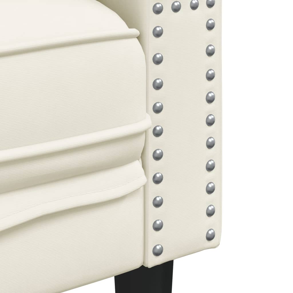 Chesterfield-sofastol fløjl cremefarvet