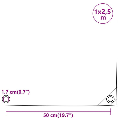 presenning 1x2,5 m 650 g/m² grøn