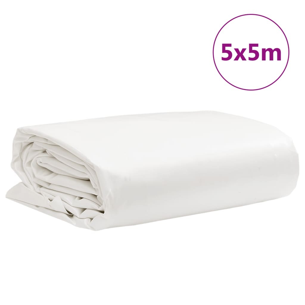 presenning 5x5 m 650 g/m² hvid