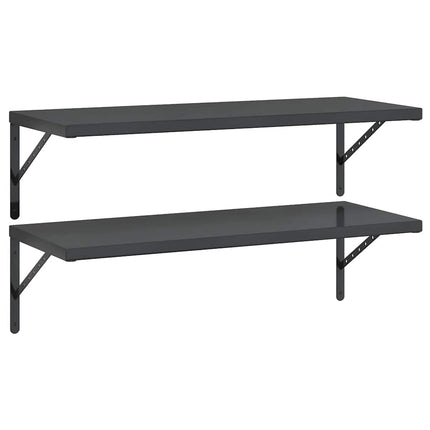 væghylder 2 stk. 100x40 cm rustfrit stål sort
