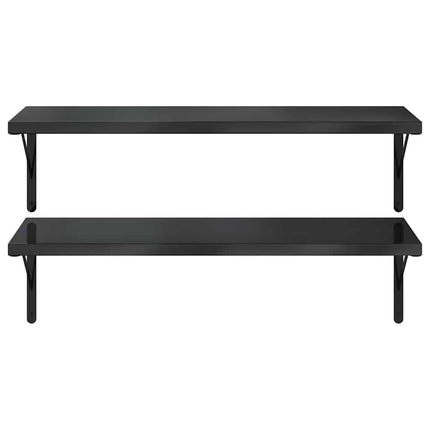 væghylder 2 stk. 100x40 cm rustfrit stål sort
