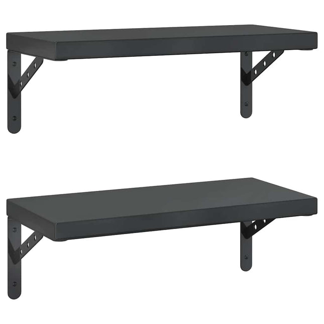 væghylder 2 stk. 50x23,5 cm rustfrit stål sort