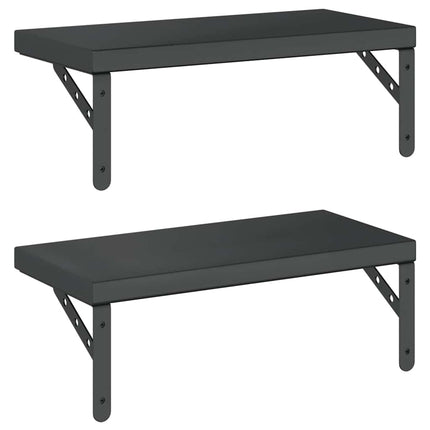 væghylder 2 stk. 50x23,5 cm rustfrit stål sort