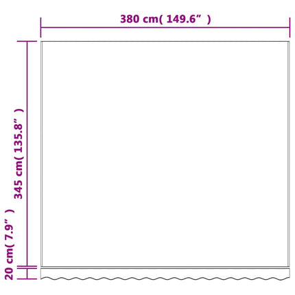 udskiftningsdug til markise 380x345 cm polyester orange og blå