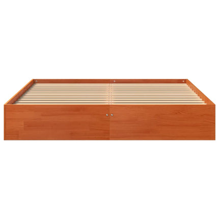 sengeramme uden madras 140x200 cm massivt fyr gyldenbrun