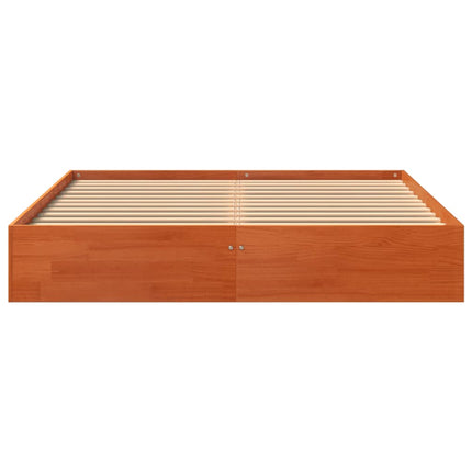 sengeramme uden madras 120x200 cm massivt fyrretræ gyldenbrun