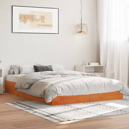 sengeramme uden madras 120x200 cm massivt fyrretræ gyldenbrun
