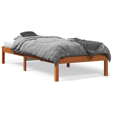sengeramme uden madras 75x190 cm massivt fyrretræ gyldenbrun