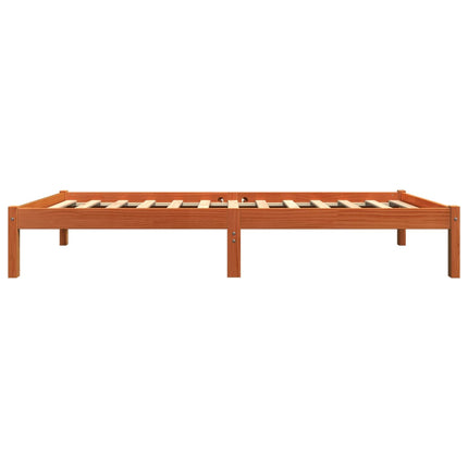 sengeramme uden madras 75x190 cm massivt fyrretræ gyldenbrun