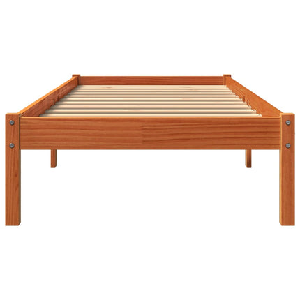 sengeramme uden madras 90x190 cm massivt fyrretræ gyldenbrun