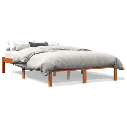 sengeramme uden madras 120x190 cm massivt fyrretræ gyldenbrun