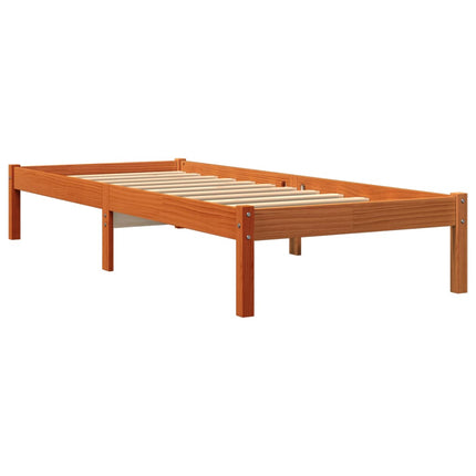 sengeramme uden madras 90x200 cm massivt fyrretræ gyldenbrun