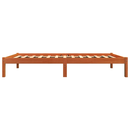 sengeramme uden madras 90x200 cm massivt fyrretræ gyldenbrun