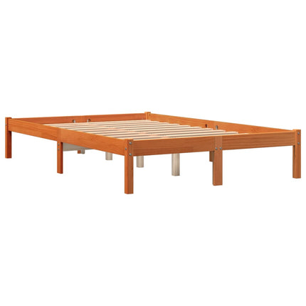 sengeramme uden madras 120x200 cm massivt fyrretræ gyldenbrun