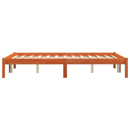 sengeramme uden madras 120x200 cm massivt fyrretræ gyldenbrun