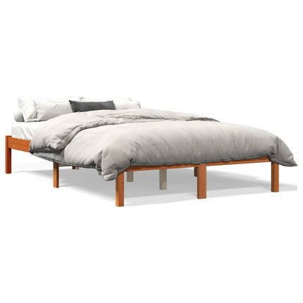 sengeramme uden madras 140x200 cm massivt fyr gyldenbrun