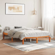 sengeramme uden madras 140x200 cm massivt fyr gyldenbrun