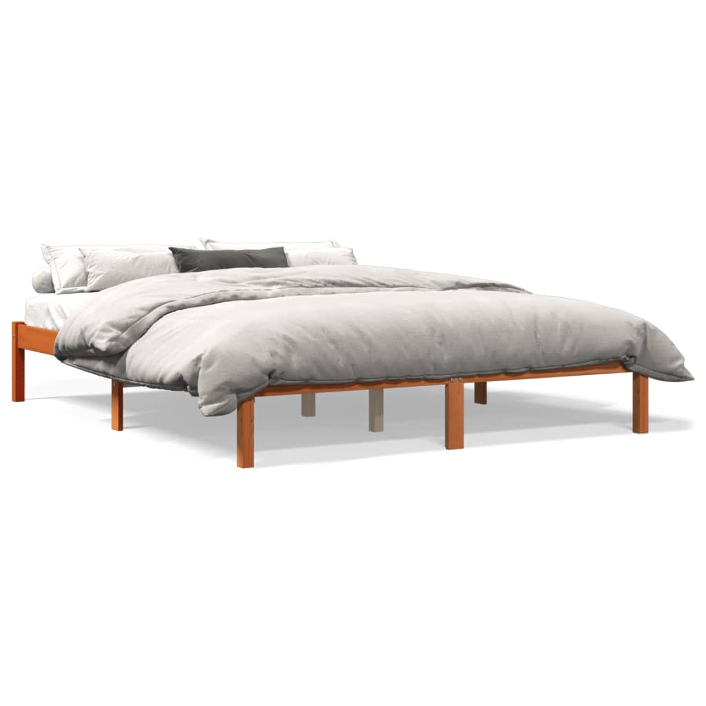 sengeramme uden madras 160x200 cm massivt fyrretræ gyldenbrun