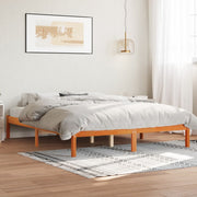 sengeramme uden madras 160x200 cm massivt fyrretræ gyldenbrun