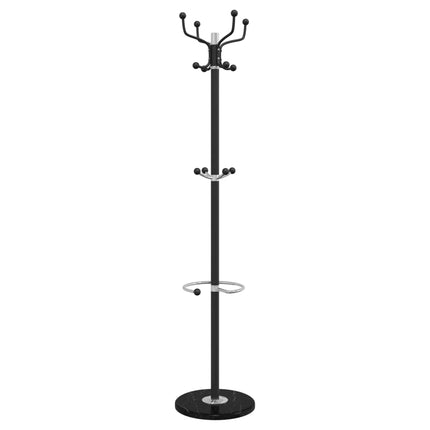 stumtjener med paraplyholder 180 cm pulverlakeret jern sort