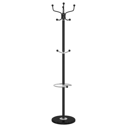 stumtjener med paraplyholder 180 cm pulverlakeret jern sort