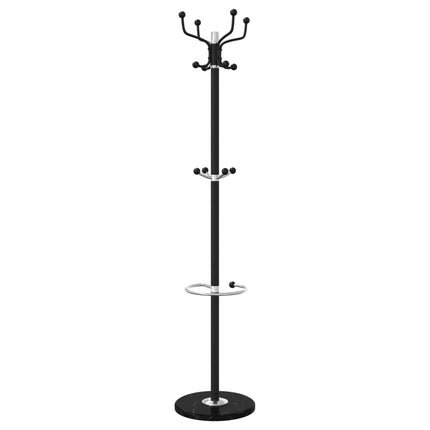 stumtjener med paraplyholder 180 cm pulverlakeret jern sort