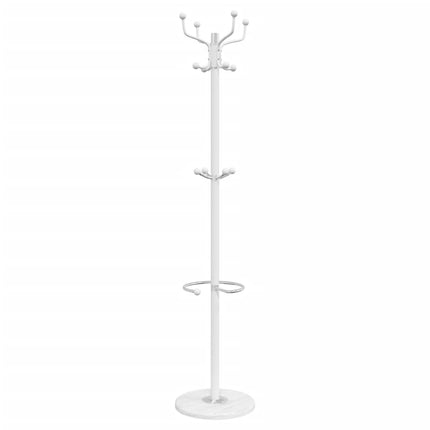 stumtjener med paraplyholder 180 cm pulverlakeret jern hvid