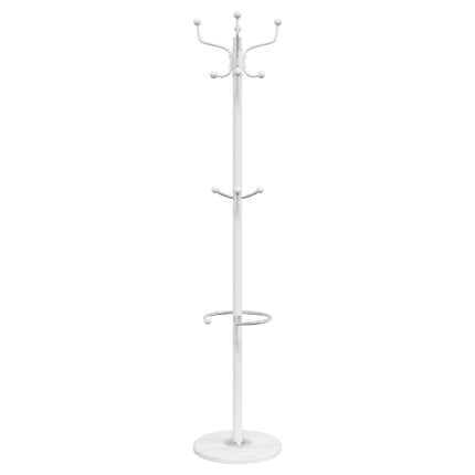 stumtjener med paraplyholder 180 cm pulverlakeret jern hvid
