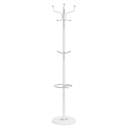 stumtjener med paraplyholder 180 cm pulverlakeret jern hvid