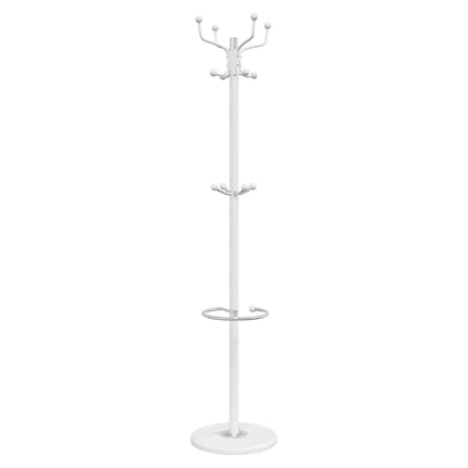 stumtjener med paraplyholder 180 cm pulverlakeret jern hvid