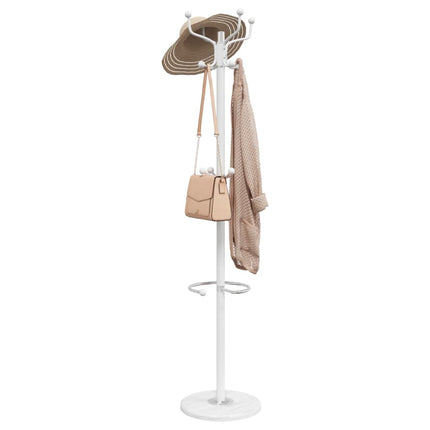 stumtjener med paraplyholder 180 cm pulverlakeret jern hvid