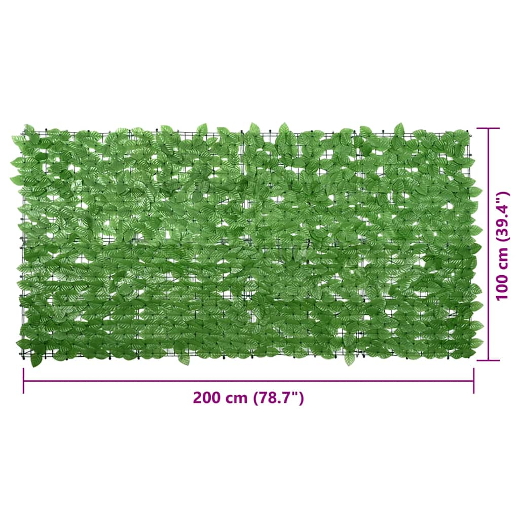 altanafskærmning 200x100 cm grønne blade