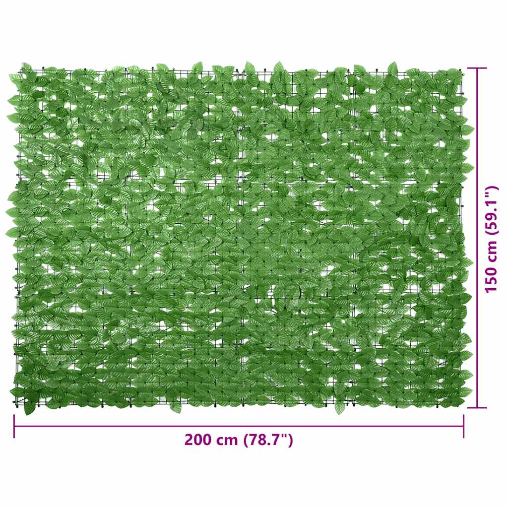 altanafskærmning 200x150 cm grønne blade