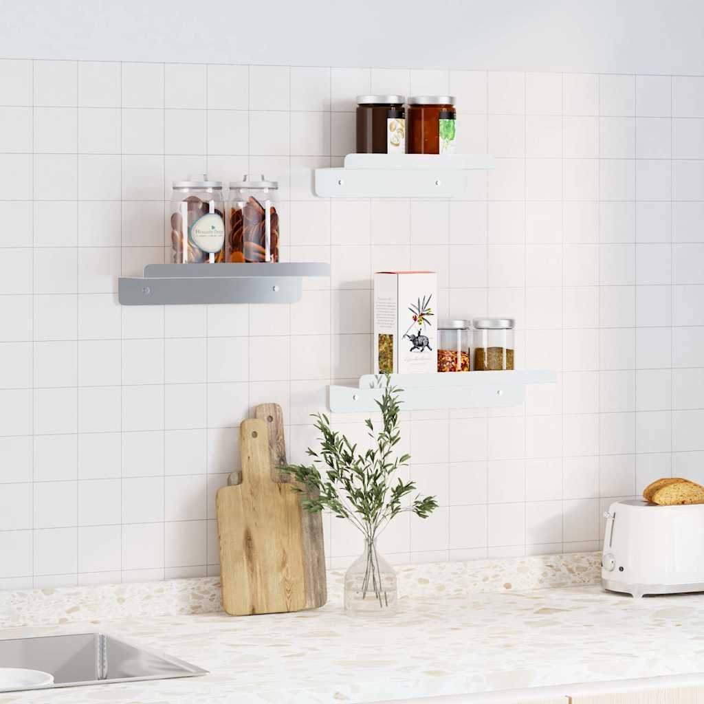 væghylder 3 stk. rustfrit stål sølvfarvet