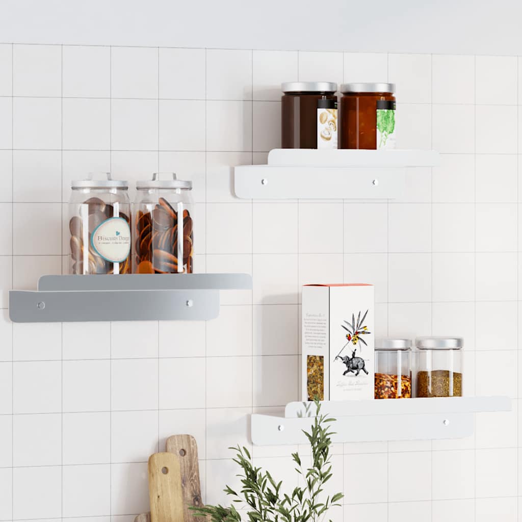 væghylder 3 stk. rustfrit stål sølvfarvet