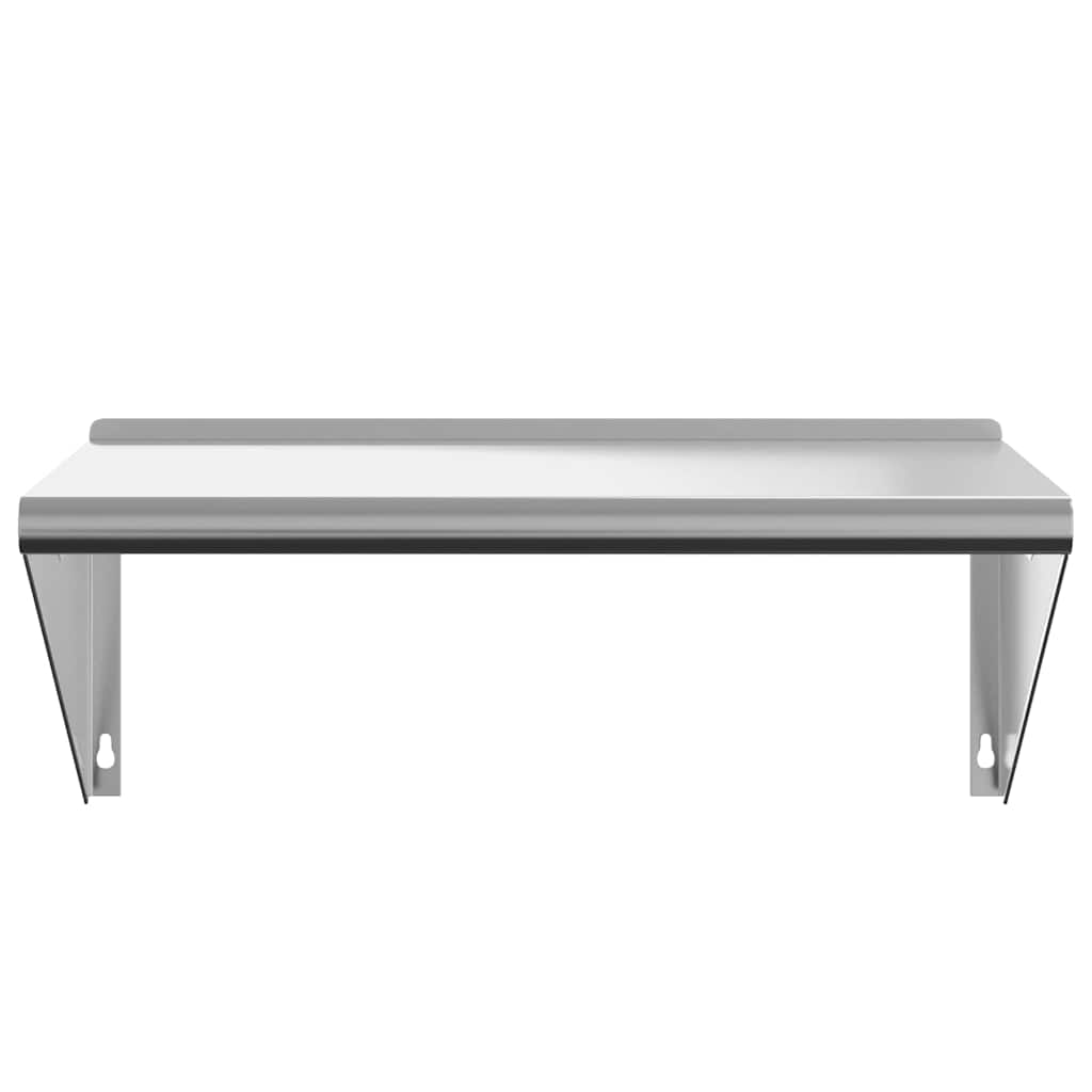 væghylde 75x45x31 cm rustfrit stål sølvfarvet