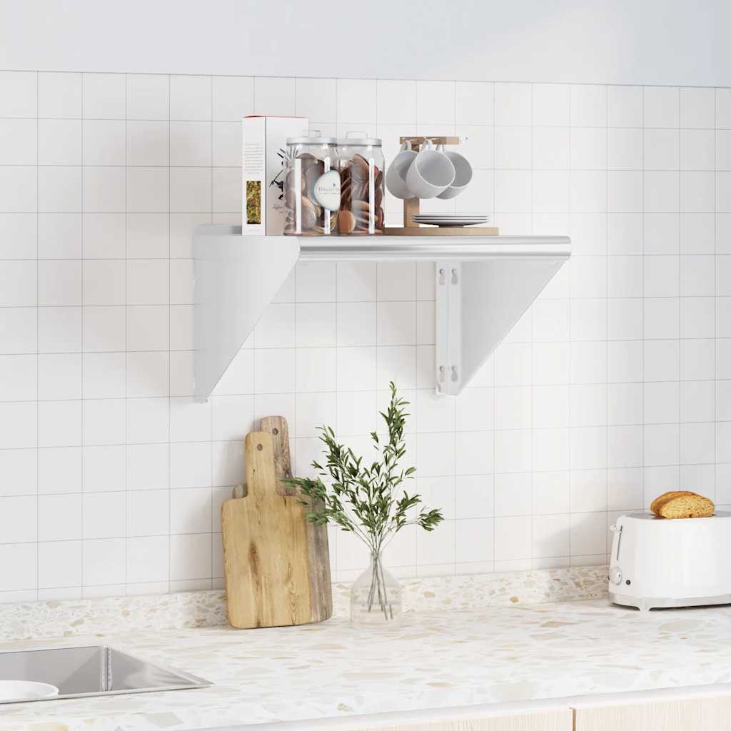 væghylde 50x45x31 cm rustfrit stål sølvfarvet