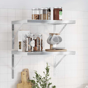 væghylder 2 stk. 50x40x3 cm rustfrit stål sølvfarvet