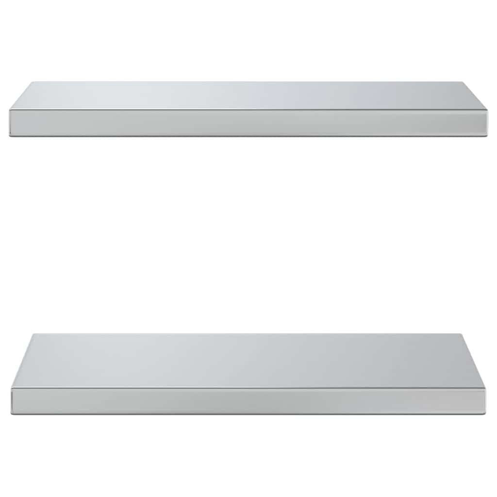 væghylder 2 stk. 50x23,5x3 cm rustfrit stål sølvfarvet