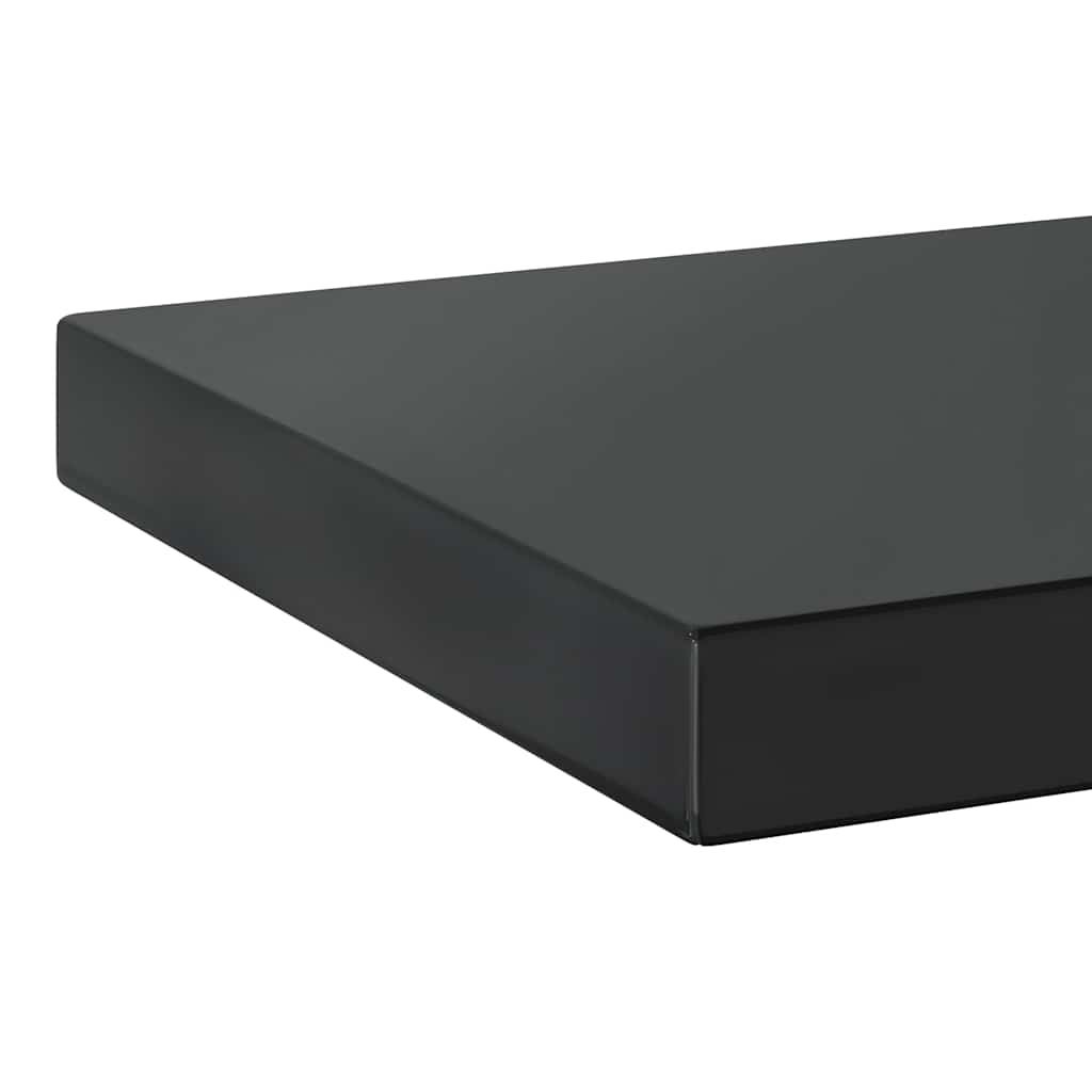 væghylder 2 stk. 75x23,5x3 cm rustfrit stål sort