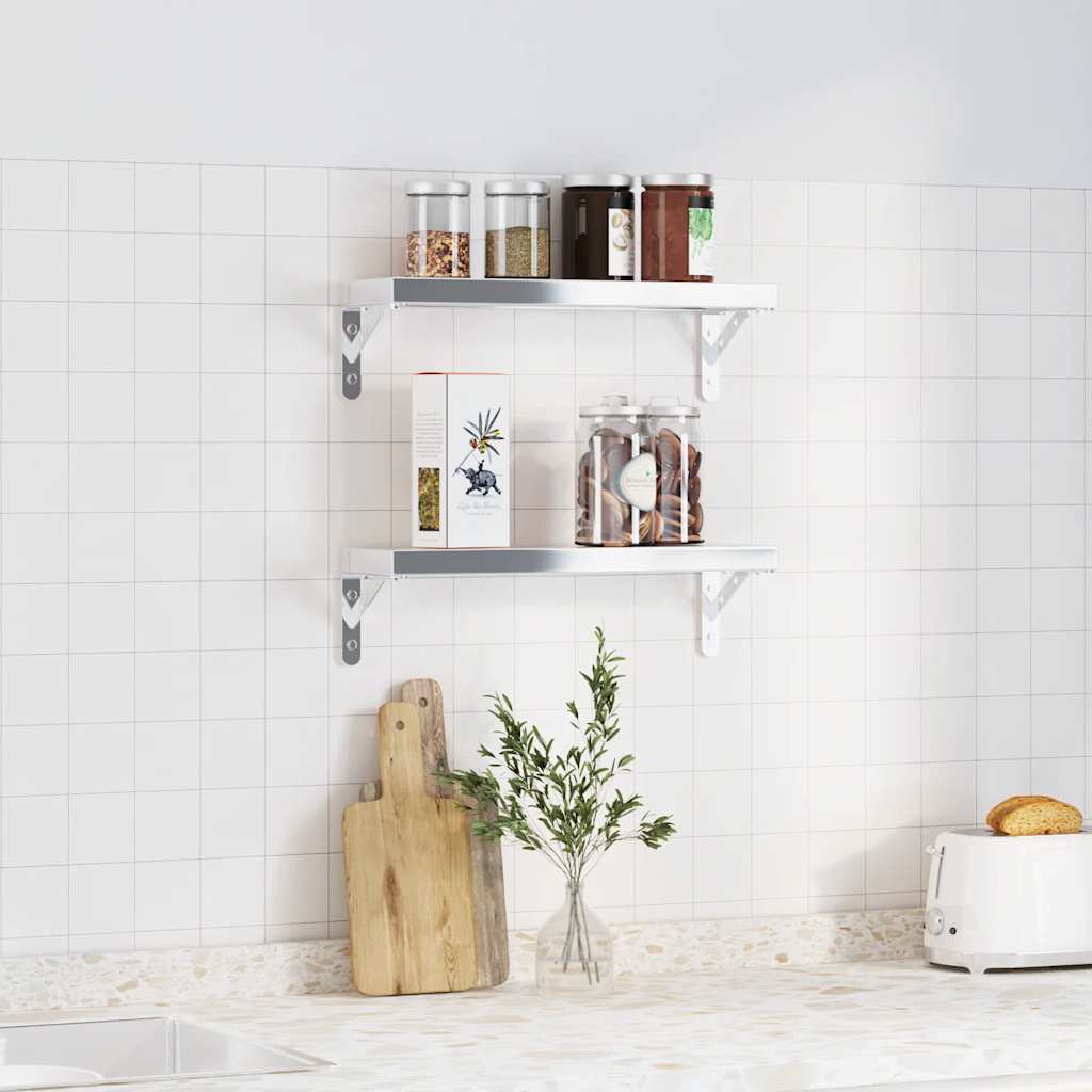 hyldebeslag 4 stk. 15x2,5x11,5 cm rustfrit stål sølvfarvet