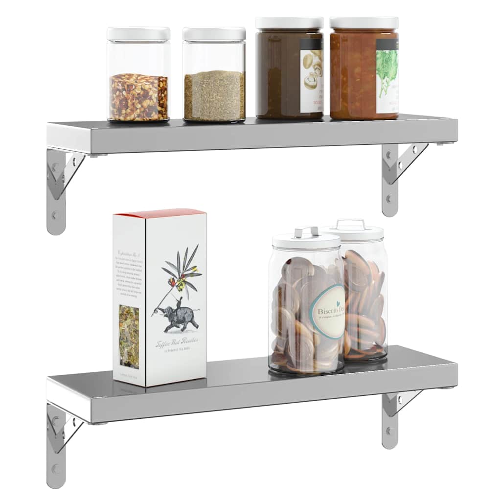 hyldebeslag 4 stk. 15x2,5x11,5 cm rustfrit stål sølvfarvet