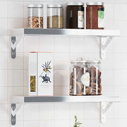 hyldebeslag 4 stk. 15x2,5x11,5 cm rustfrit stål sølvfarvet